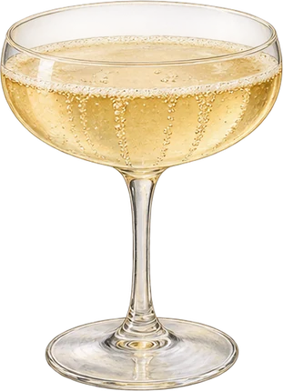 The drawing: aldehydes, champagne coupe