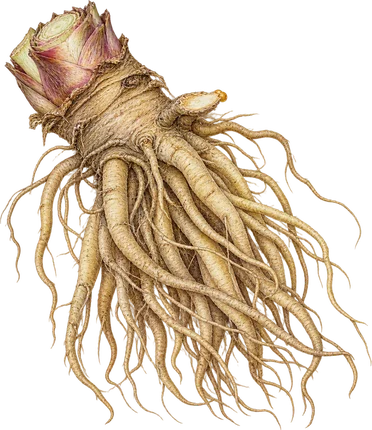The drawing: angelica, fresh root