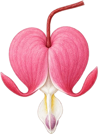 The drawing: bleeding heart