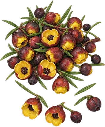 The drawing: boronia, picked flowers
