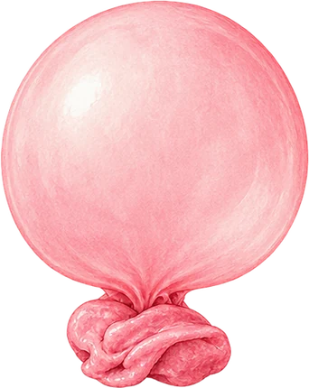 The drawing: bubble gum