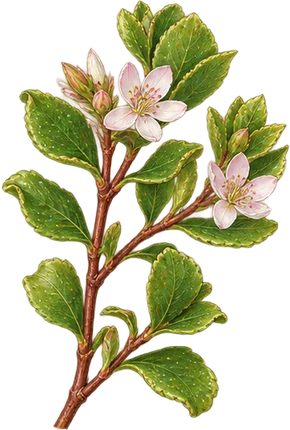 The drawing: buchu, flowering sprig