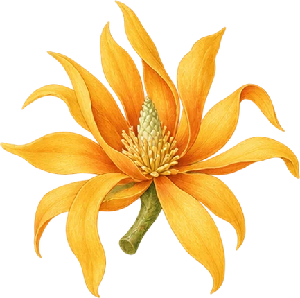 The drawing: champaca, open flower