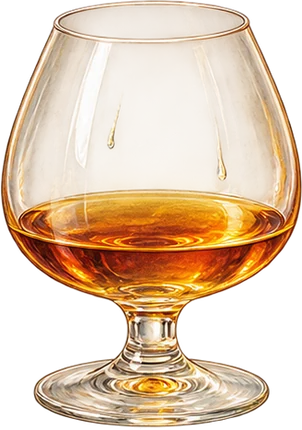 The drawing: cognac, cognac snifter
