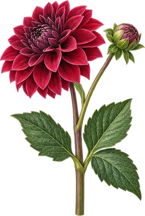 The drawing: dahlia