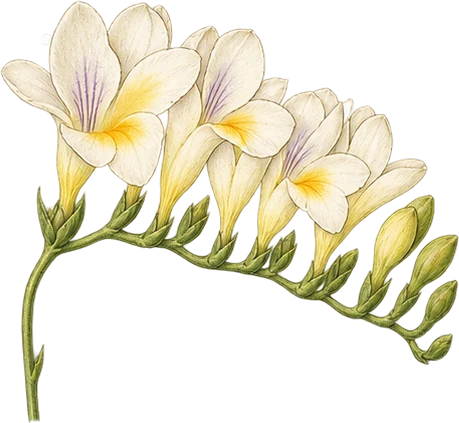 The drawing: freesia