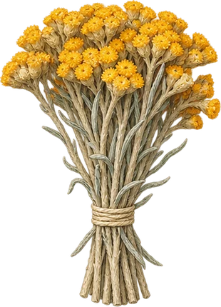 The drawing: immortelle, dried bunch