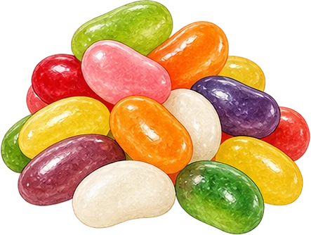 The drawing: jelly bean