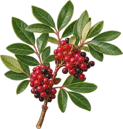 The drawing: lentisk, fruiting twig