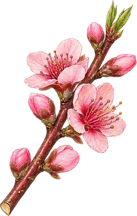 The drawing: nectarine blossom