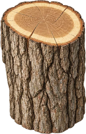 The drawing: oak, log section