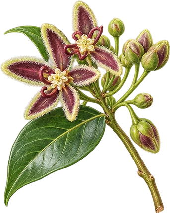 The drawing: periploca, flower cluster