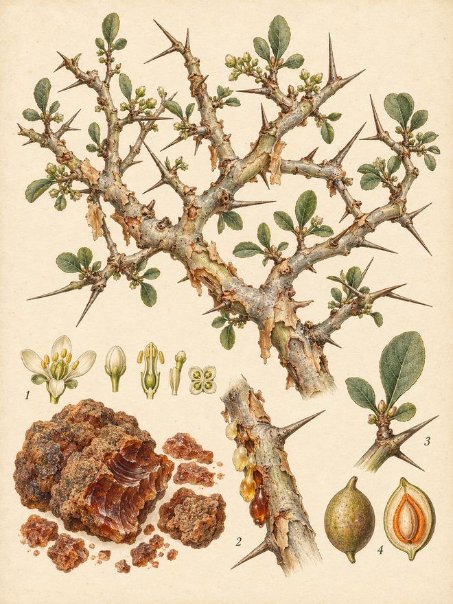 The plate: myrrh