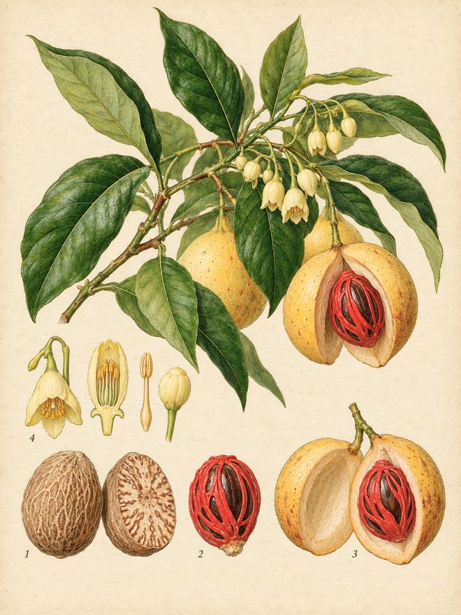 The plate: nutmeg