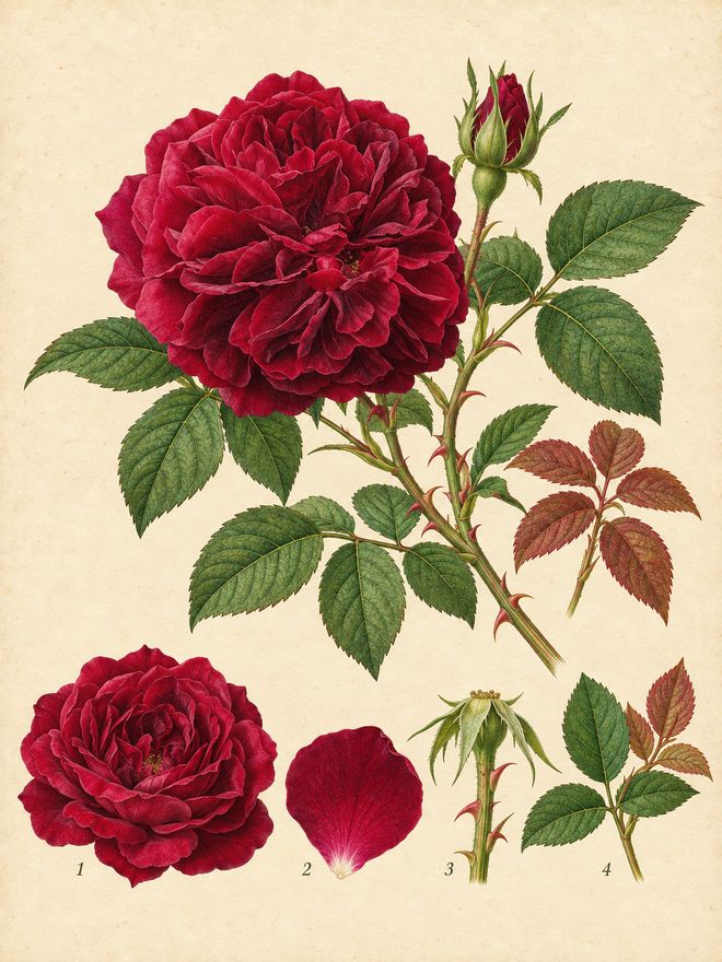 The plate: rose