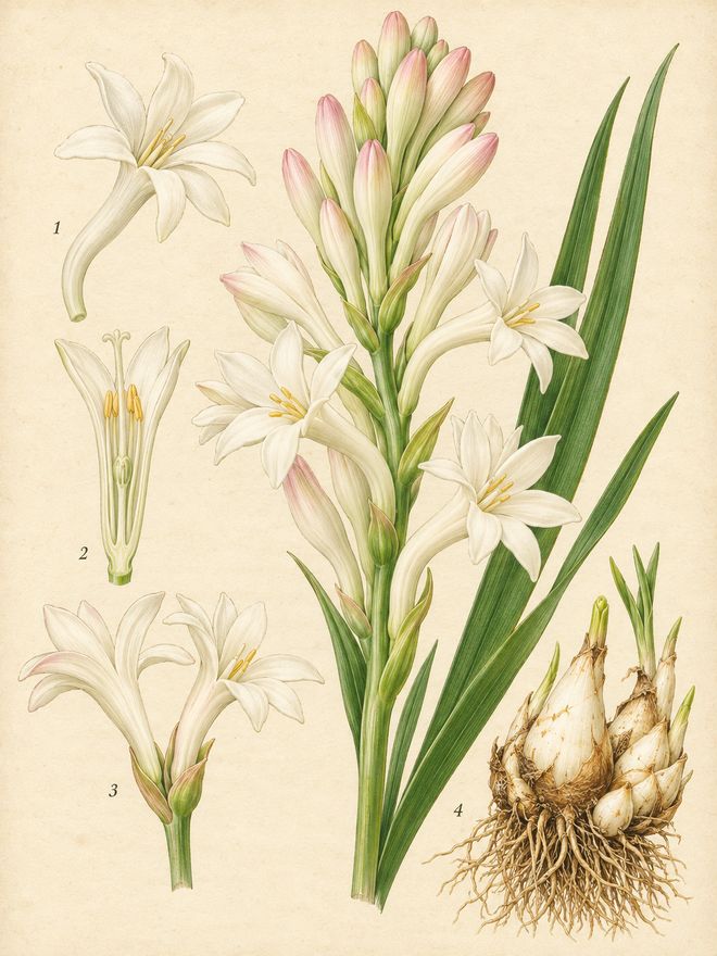 The plate: tuberose