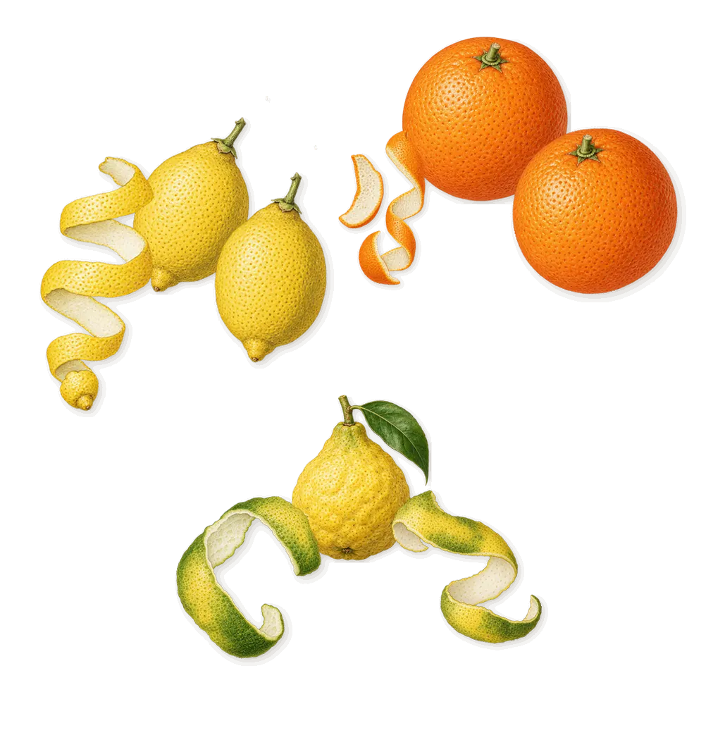Colonia, when you spray it: Lemon, Sweet orange, Bergamot
