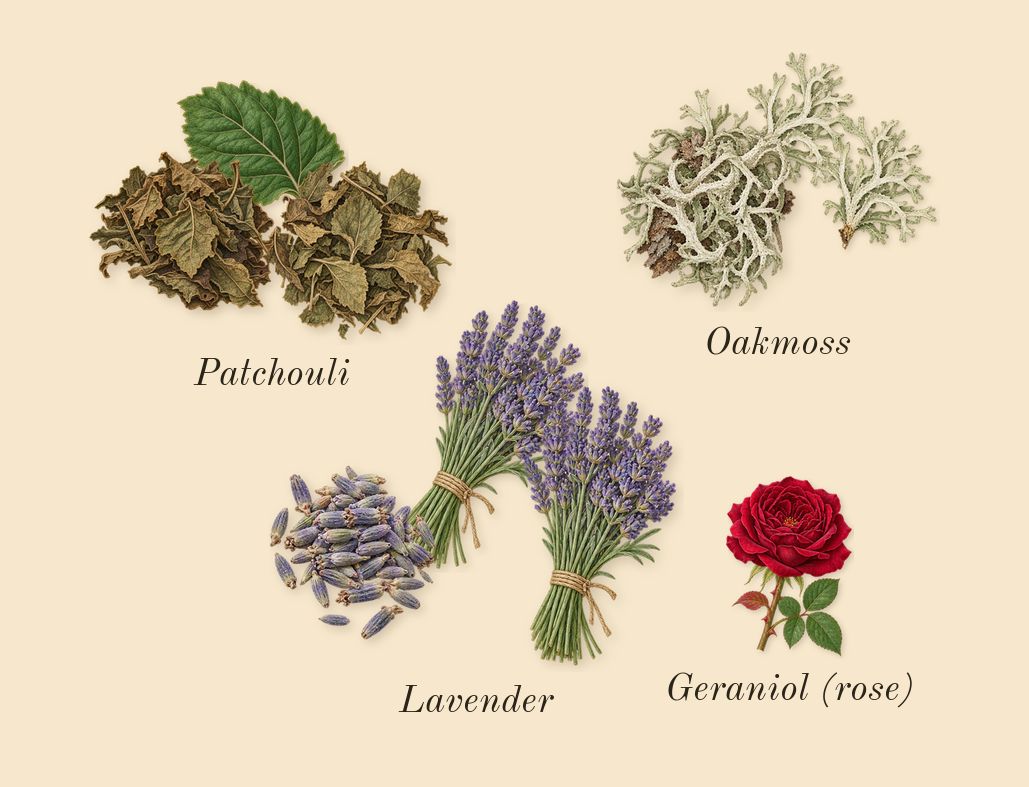 Supremacy Not Only Intense, heart: Lavender, Patchouli, Oakmoss, Geraniol (rose)