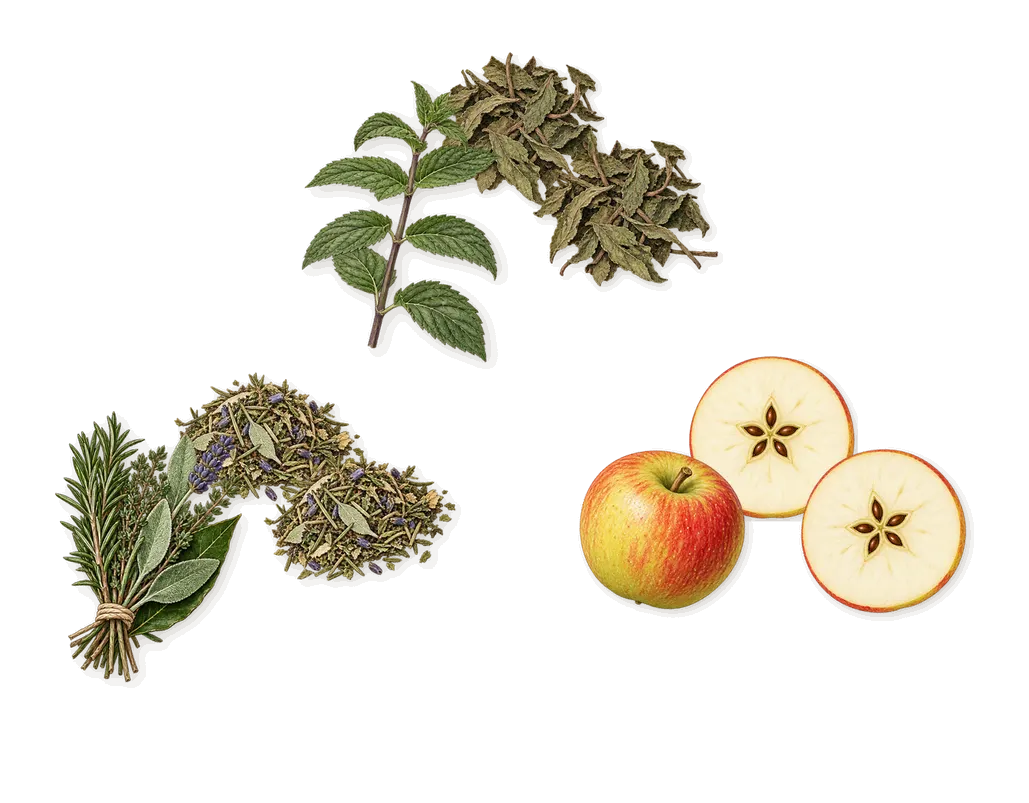 The Golden Secret, when you spray it: Aromatic notes, Mint, Apple