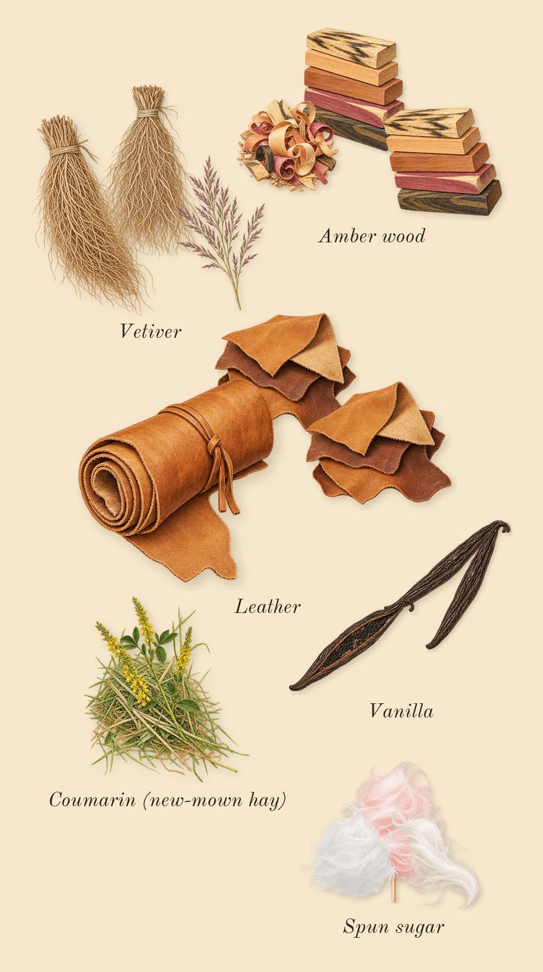 Stronger With You Intensely, dry-down: Amber wood, Vanilla, Spun sugar, Leather, Vetiver, Coumarin (new-mown hay)