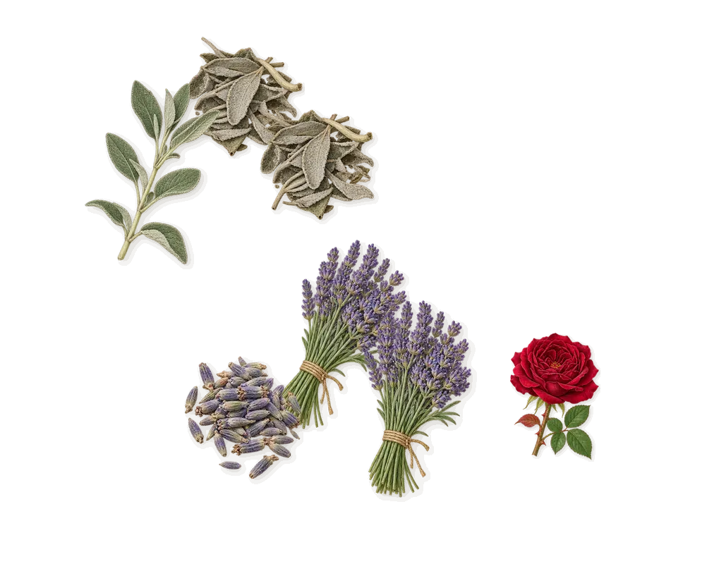 Stronger With You, as it settles: Lavender, Sage, Geraniol (rose)