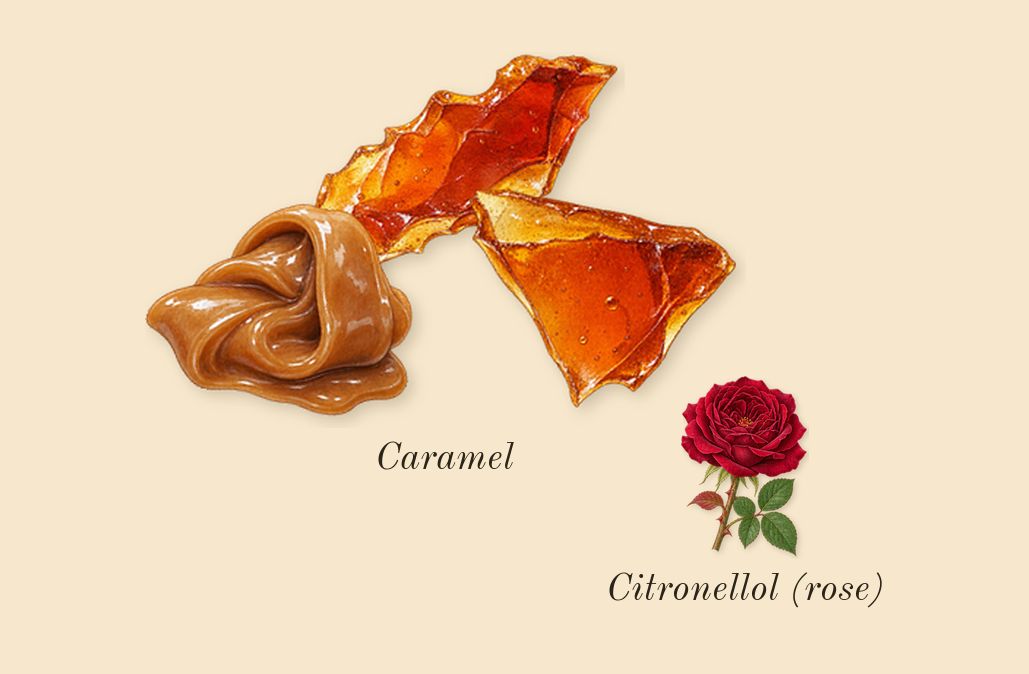 The Most Wanted, heart: Caramel, Citronellol (rose)