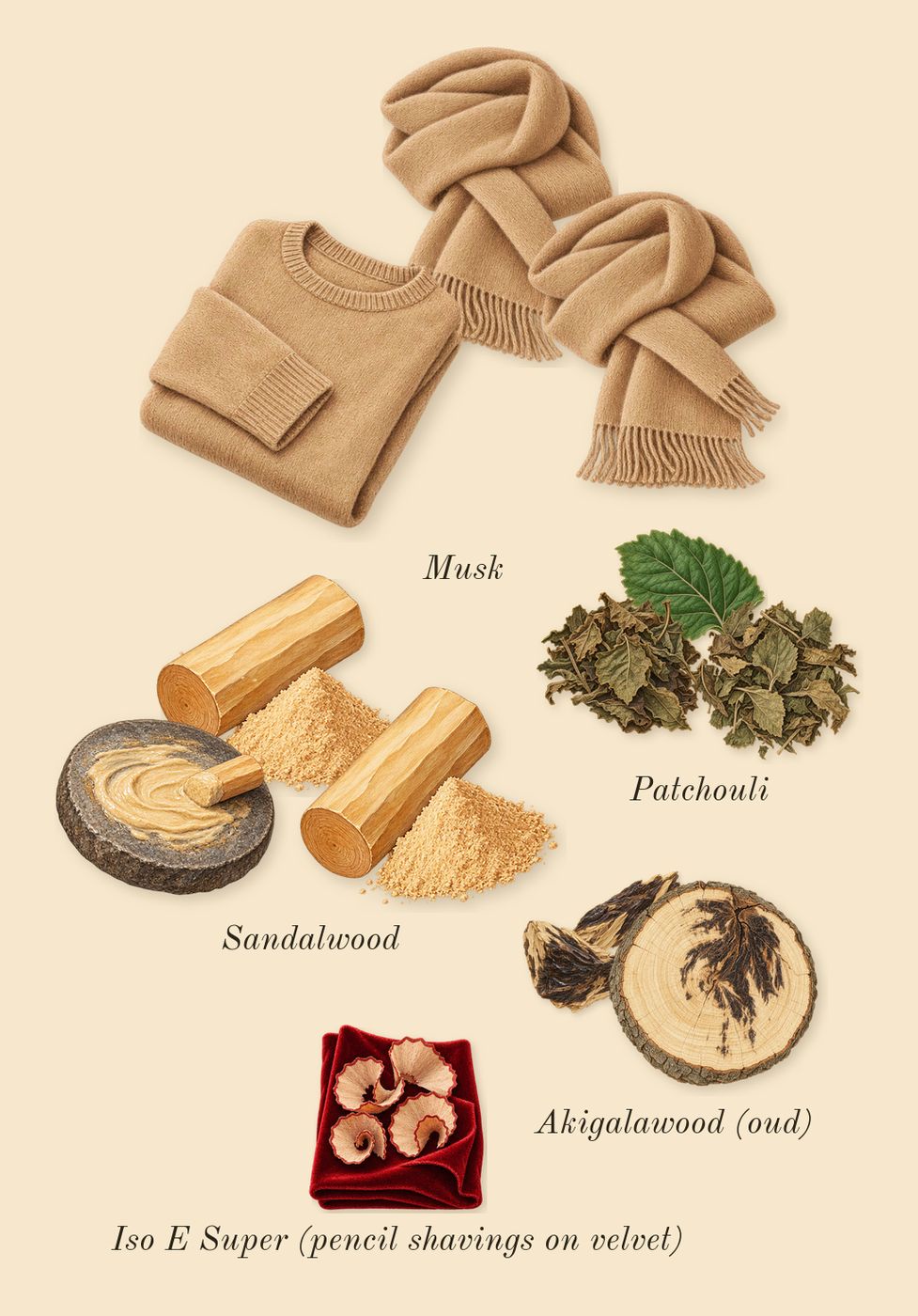 Destin de Balmain, dry-down: Sandalwood, Patchouli, Musk, Akigalawood (oud), Iso E Super (pencil shavings on velvet)