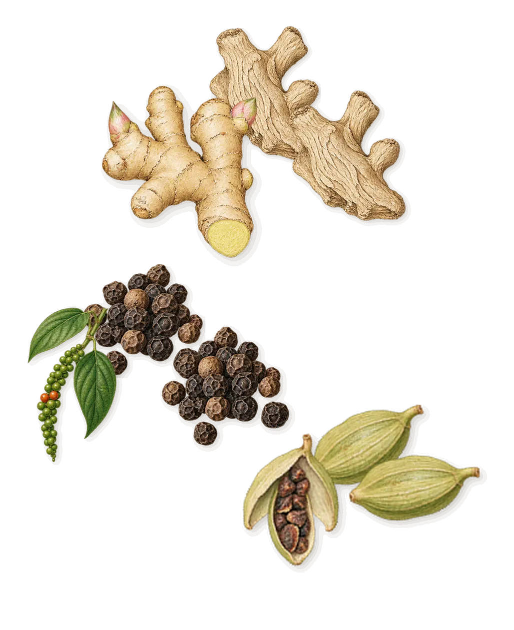 Chai, when you spray it: Ginger, Cardamom, Black pepper