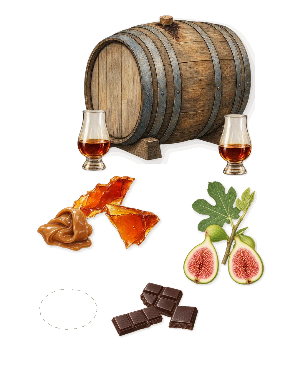 Perverso, as it settles: Rum, Roasted nut, Caramel fudge, Fig, Chocolate