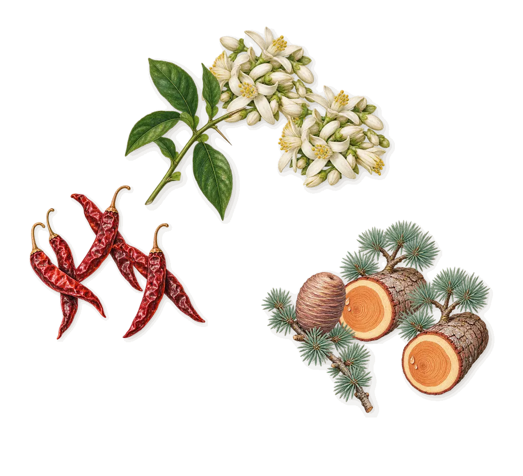 602 Bois Narcotique, as it settles: Chilli, Cedar, Neroli