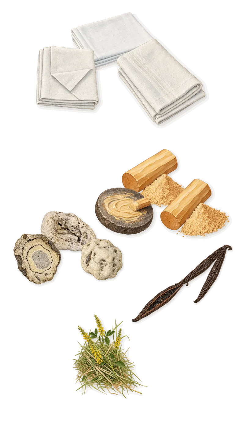 Porcelain Fog, what stays: Sandalwood, Vanilla, White musk, Ambergris, Coumarin (new-mown hay)