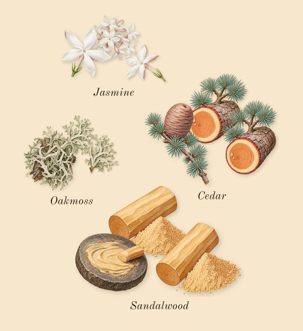for Women, heart: Cedar, Jasmine, Oakmoss, Sandalwood