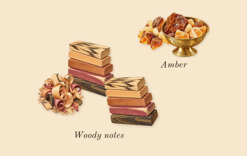 Her, dry-down: Woody notes, Amber