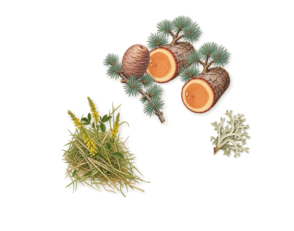 Hero, what stays: Cedar, Oakmoss, Coumarin (new-mown hay)