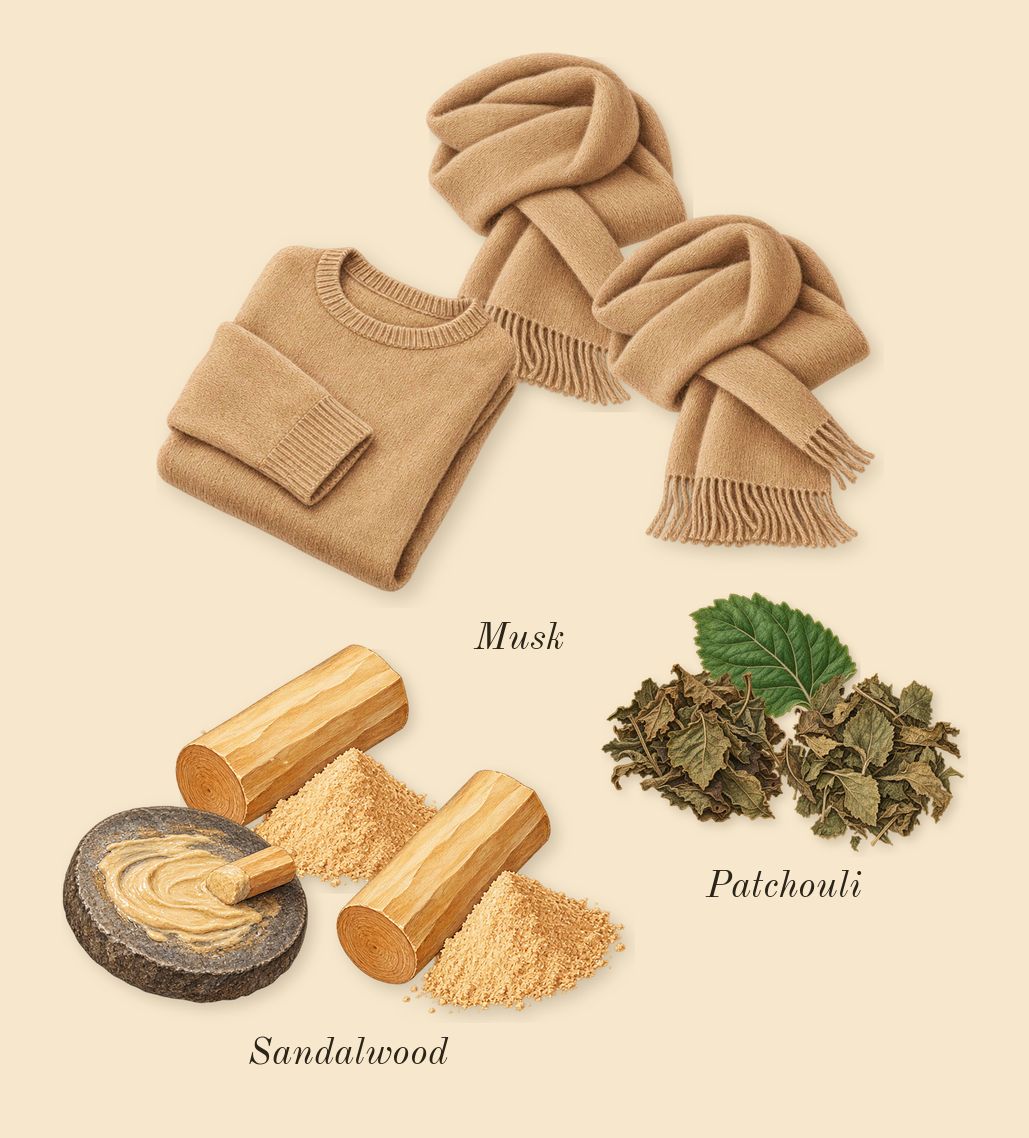 London, dry-down: Sandalwood, Musk, Patchouli