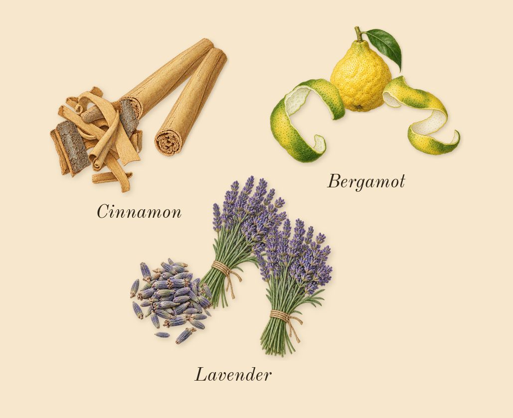 London for Men, top notes: Bergamot, Lavender, Cinnamon