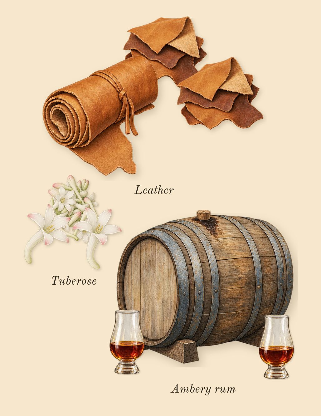 Man in Black, heart: Tuberose, Leather, Ambery rum