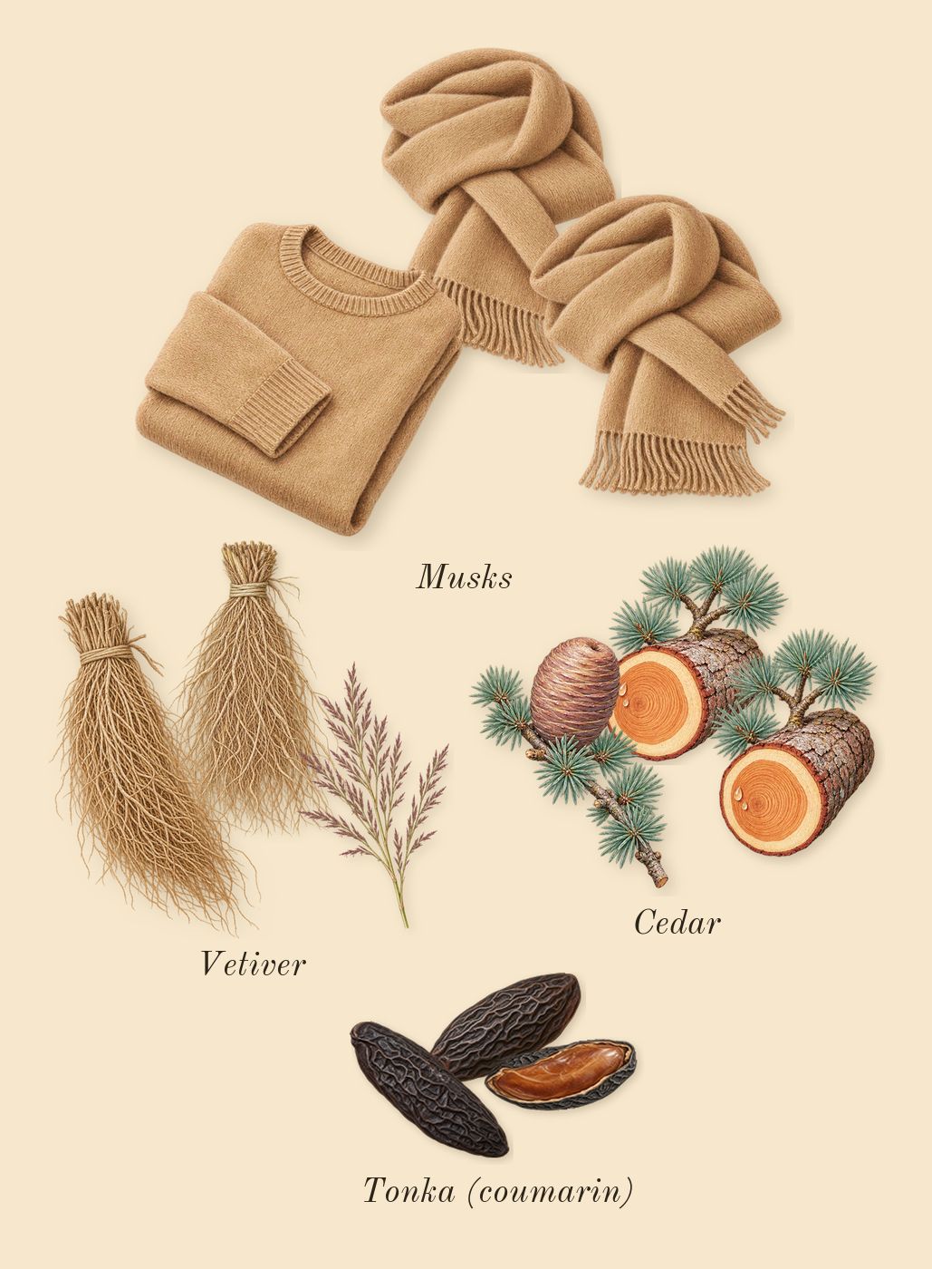 Bal d'Afrique, dry-down: Tonka (coumarin), Cedar, Musks, Vetiver