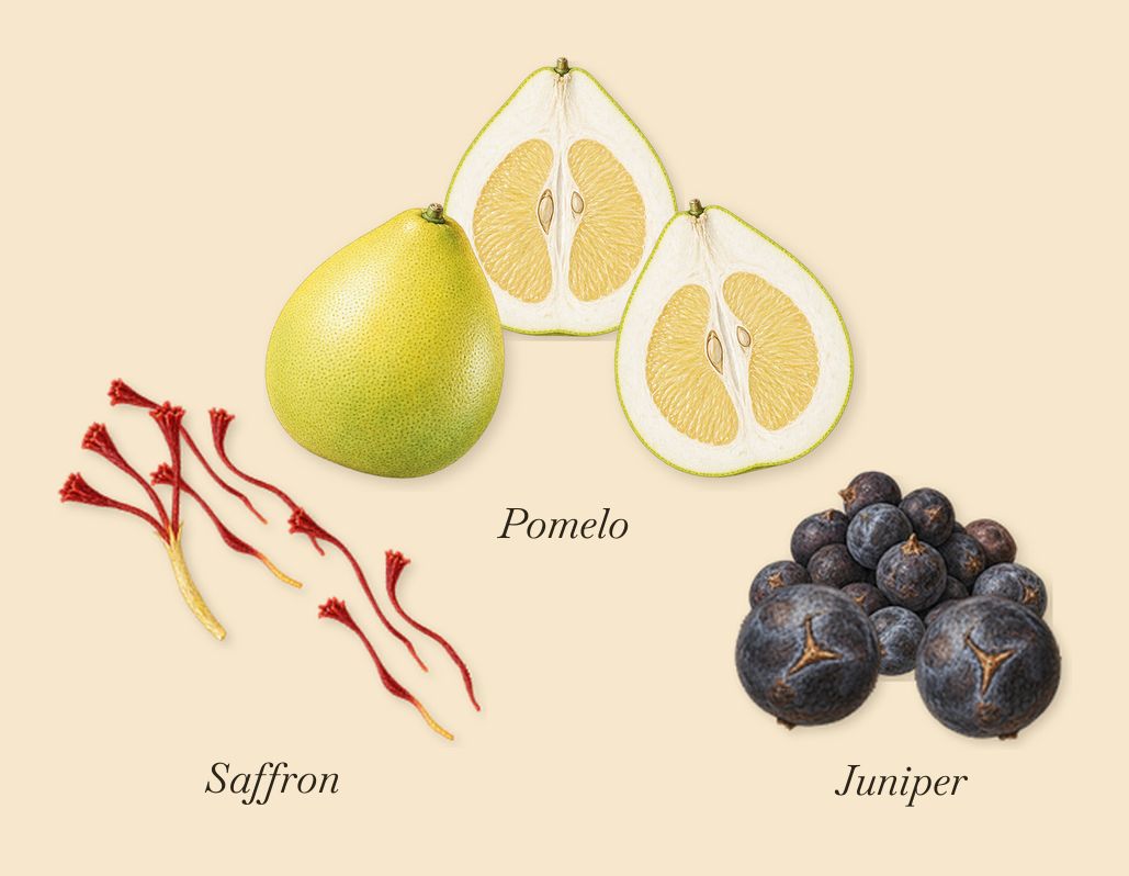 Black Saffron, when you spray it: Pomelo, Saffron, Juniper