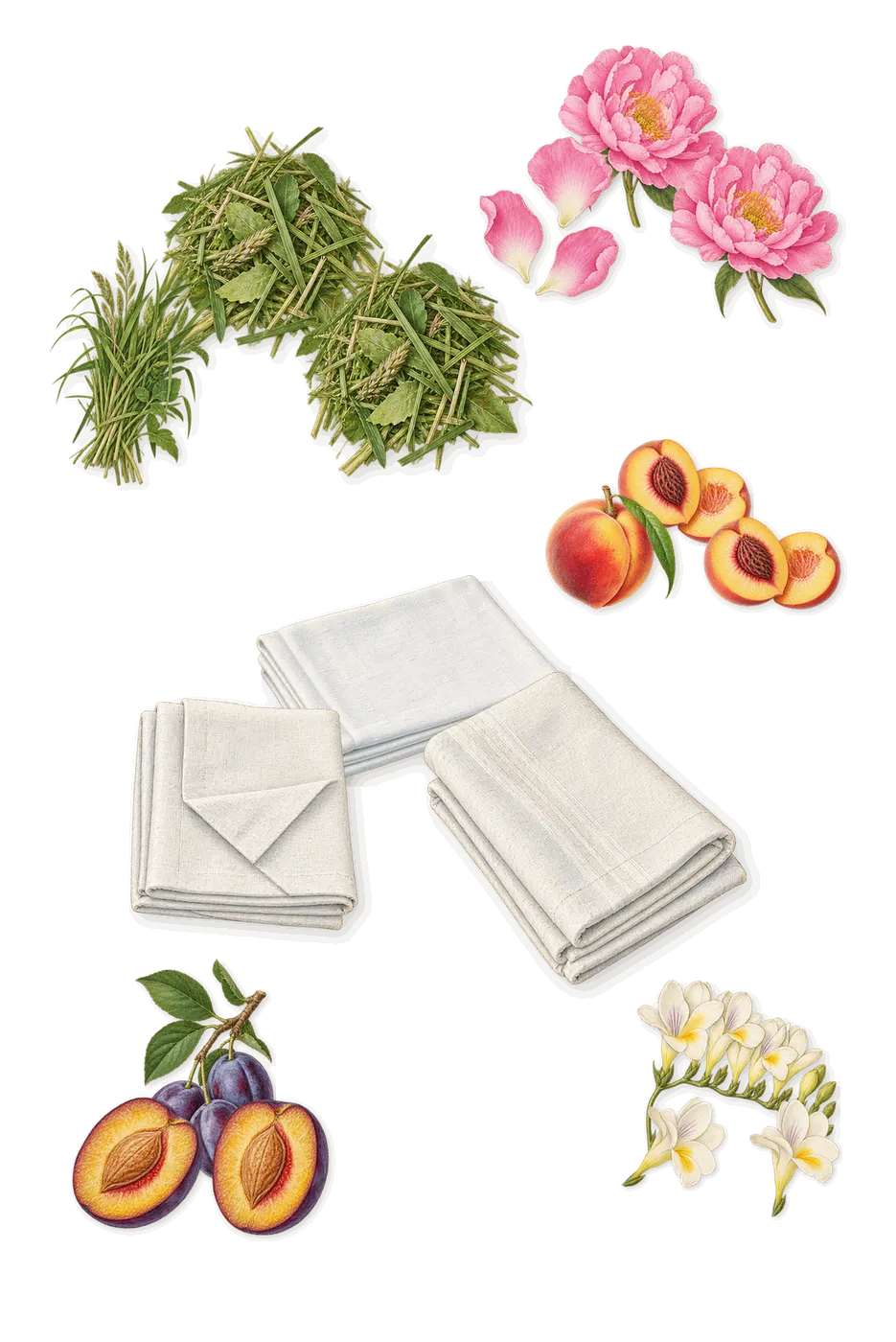 Noa, when you spray it: White musk, Peony, Peach, Freesia, Green notes, Plum