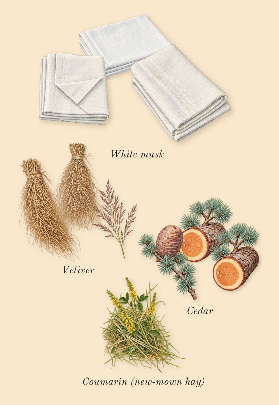 CK IN2U for Him, dry-down: Vetiver, Cedar, White musk, Coumarin (new-mown hay)