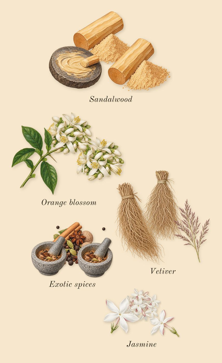 Obsession, heart: Jasmine, Orange blossom, Sandalwood, Vetiver, Exotic spices
