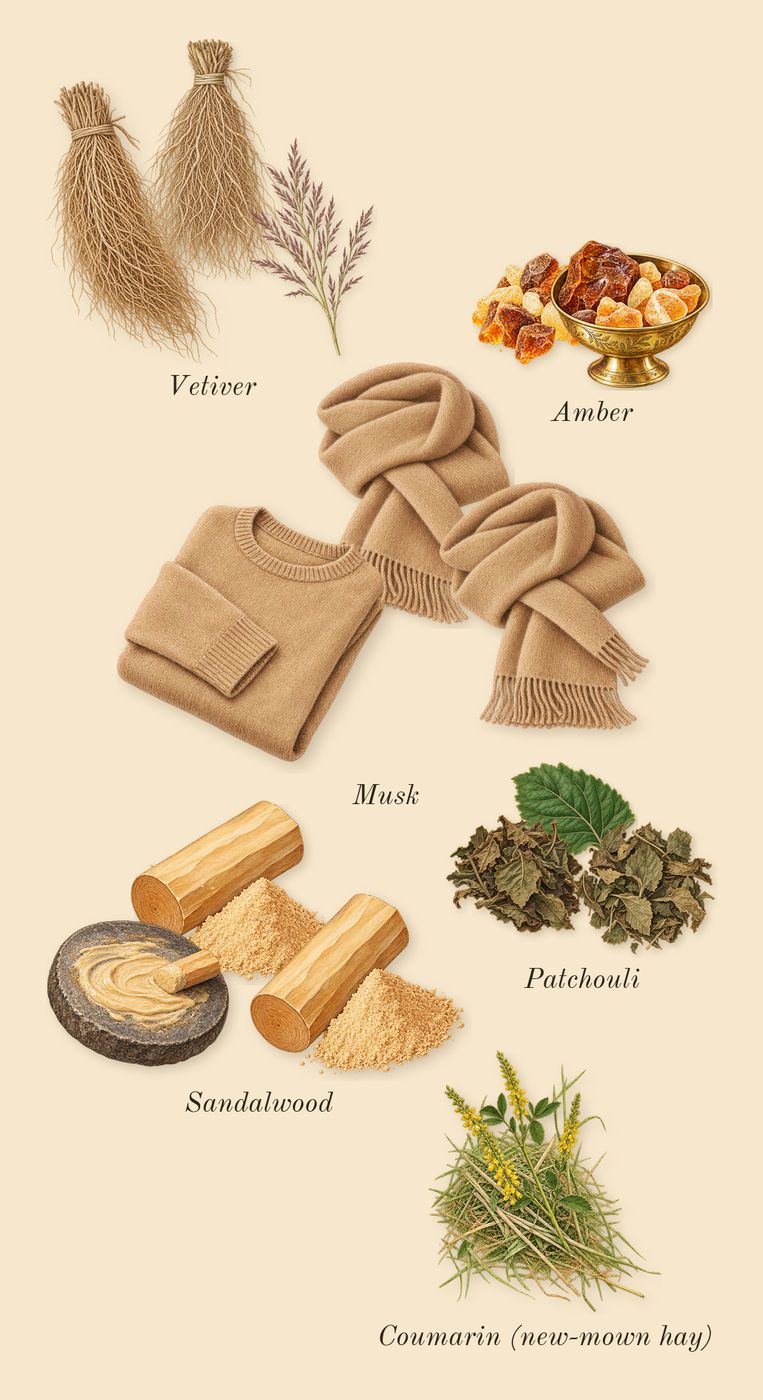 Obsession for Men, dry-down: Amber, Musk, Sandalwood, Vetiver, Patchouli, Coumarin (new-mown hay)