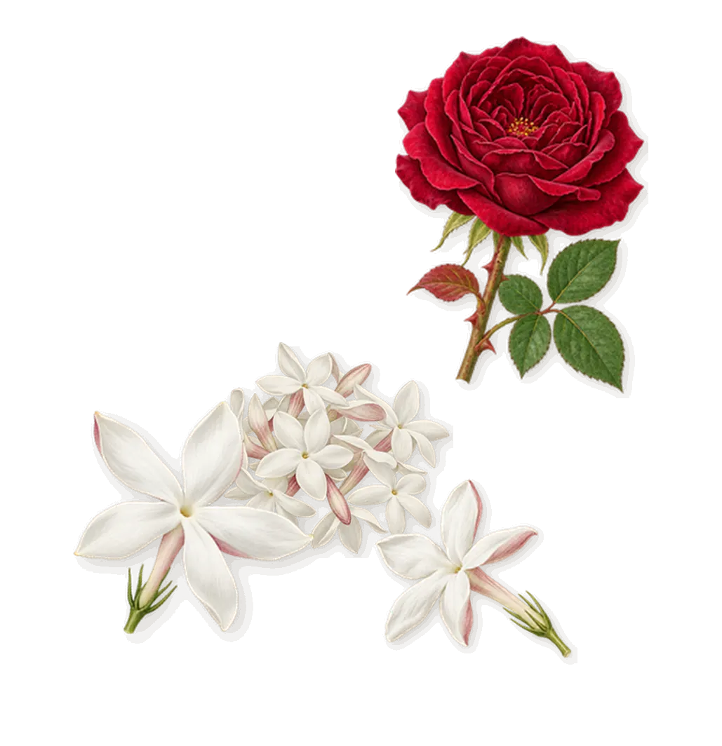 Must de Cartier, as it settles: Jasmine, Rose