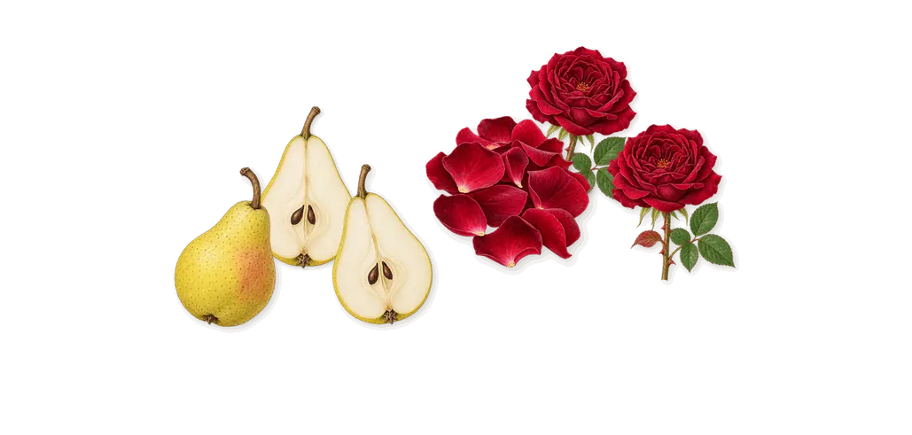 Paris-St. Moritz, as it settles: Pear, Rose