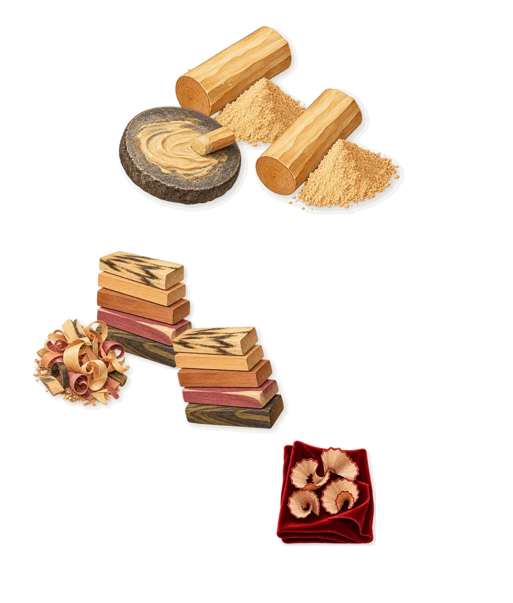 Happy Heart, what stays: Blond woods, Sandalwood, Iso E Super (pencil shavings on velvet)