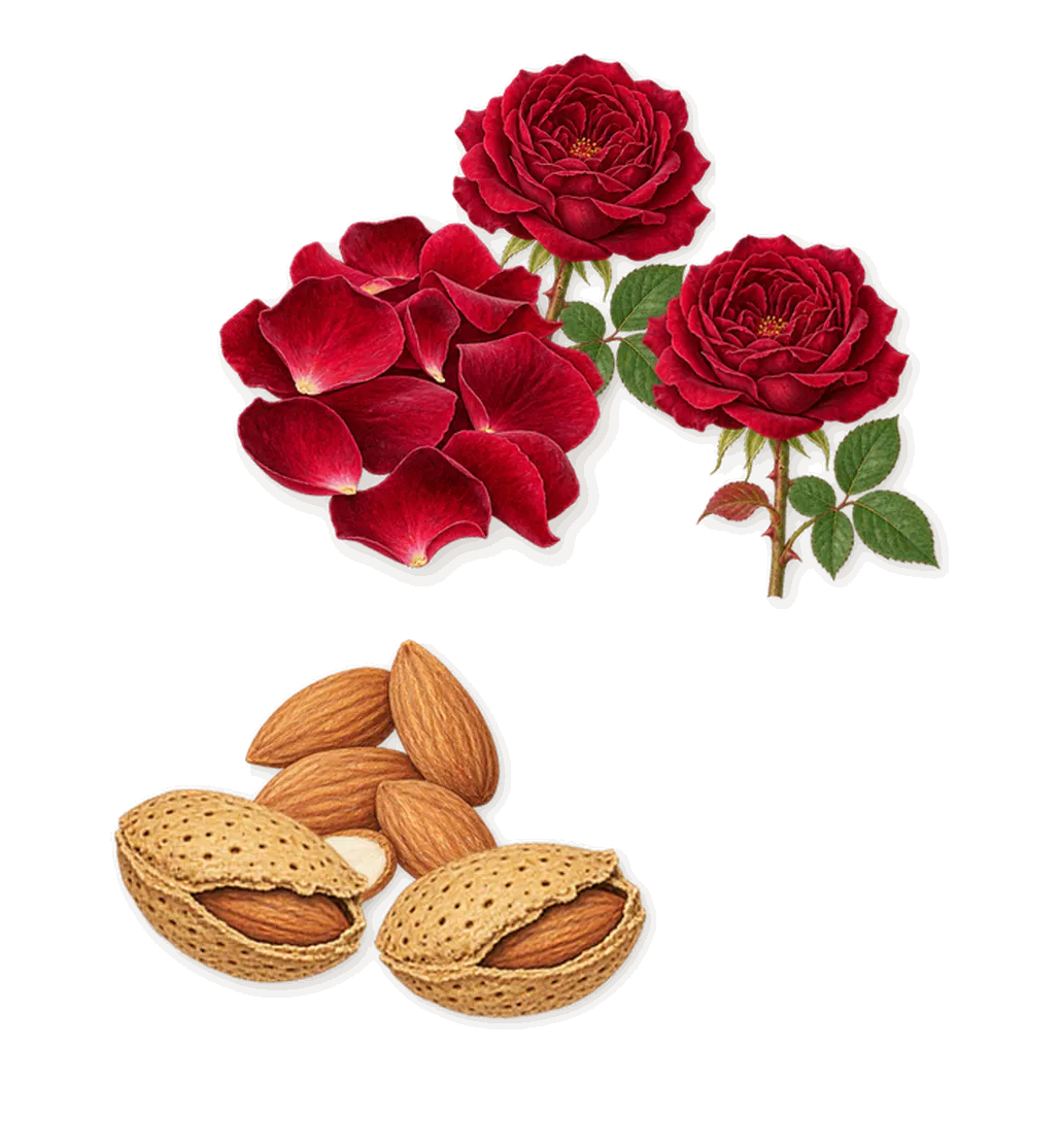 Gold, as it settles: Almond, Rose