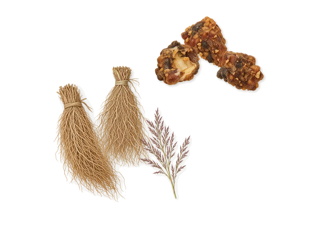 To Vetiver, as it settles: Vetiver, Opoponax