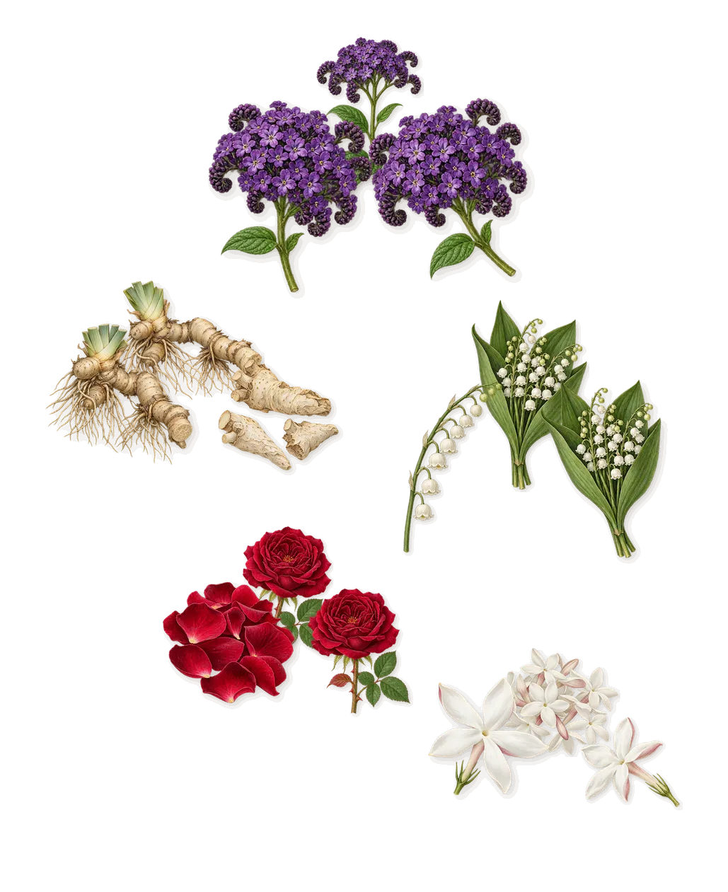 Exclamation Cologne, as it settles: Rose, Lily of the valley, Heliotrope, Jasmine, Iris