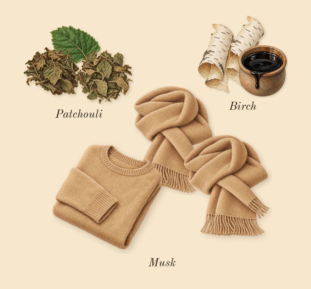 Aventus, dry-down: Birch, Patchouli, Musk